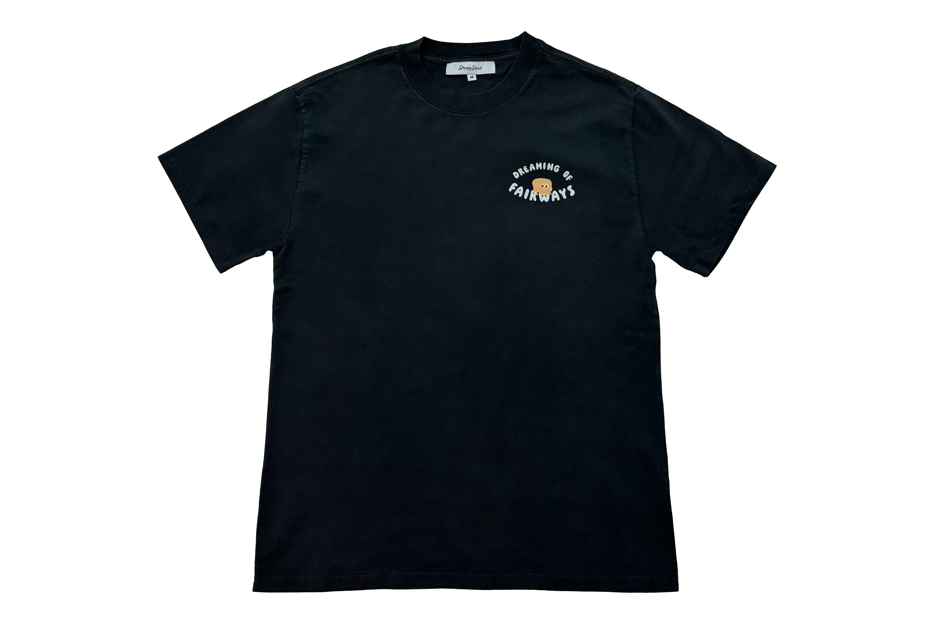"DREAMING OF FAIRWAYS" FADED BLACK TEE