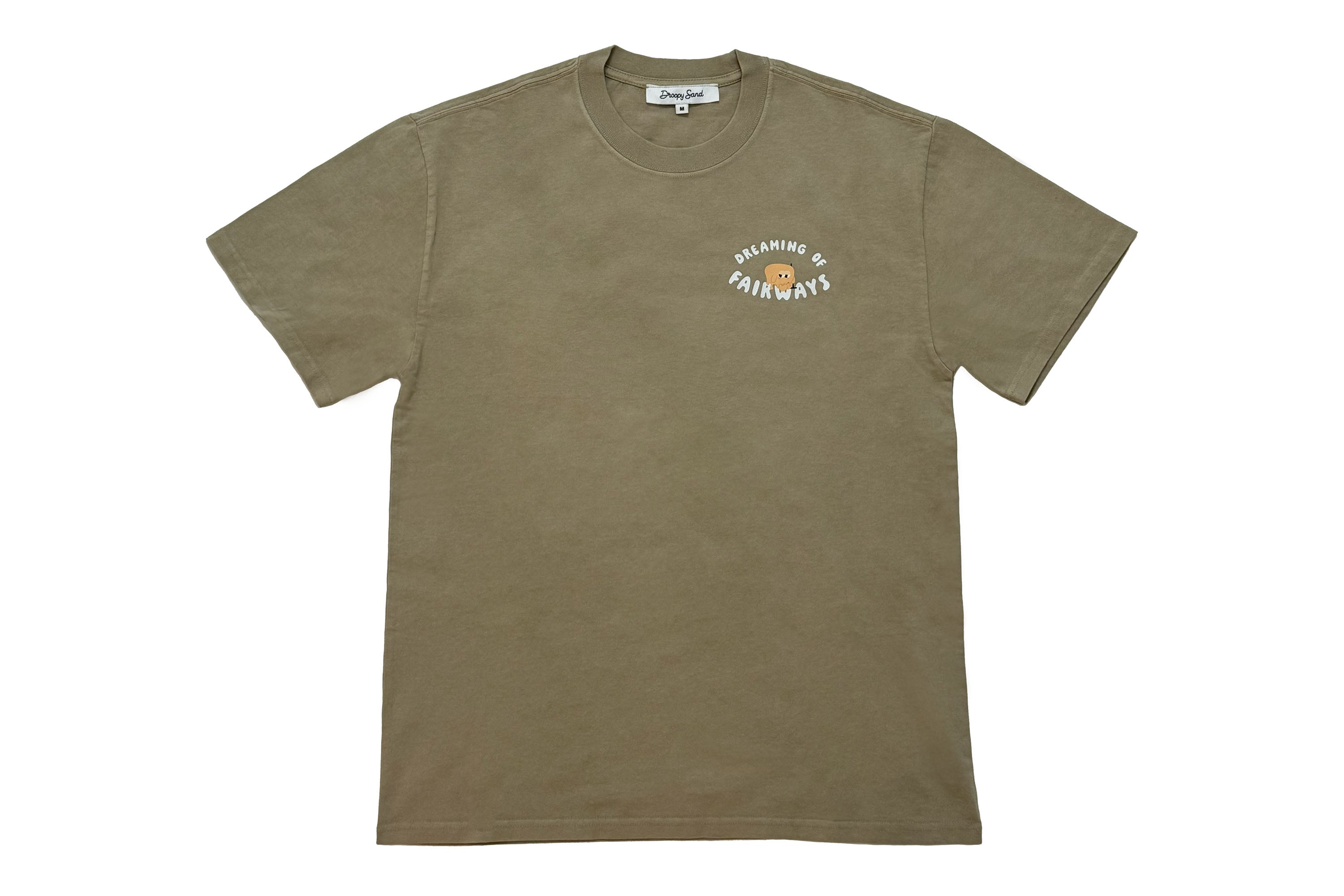 "DREAMING OF FAIRWAYS" FADED KHAKI TEE